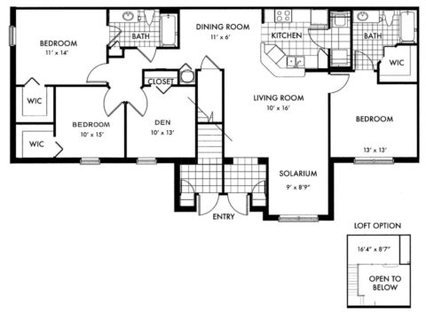 Cambridge 3 bed and a den Floorplan